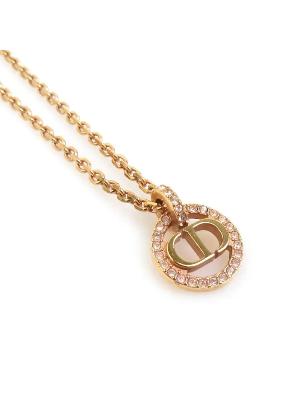Auth Christian Dior Necklace Gold/Light #302999C29B